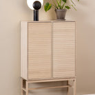 Linley Cabinet With 2 Doors And 4 Shelves In White Oak - Price Crash Furniture