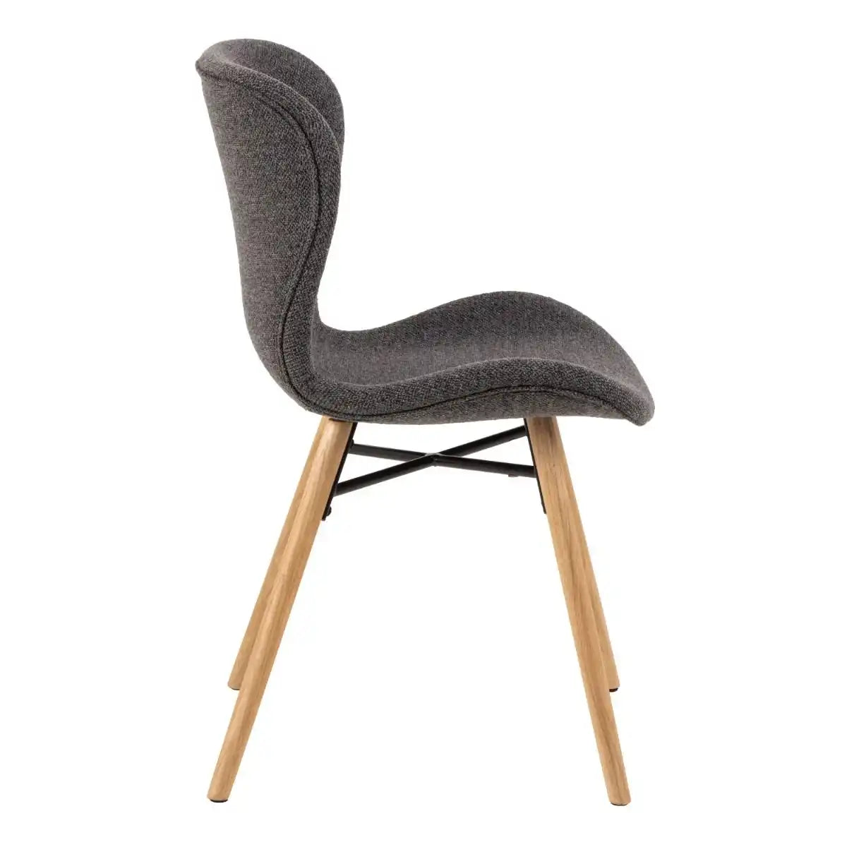 Batilda Dining Chairs With Grey Fabric And Oak Set Of 2 - Price Crash Furniture