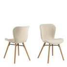 Batilda Dining Chairs With Cream Fabric And Oak Set Of 2 - Price Crash Furniture