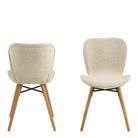 Batilda Dining Chairs With Cream Fabric And Oak Set Of 2 - Price Crash Furniture