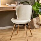 Batilda Dining Chairs With Cream Fabric And Oak Set Of 2 - Price Crash Furniture