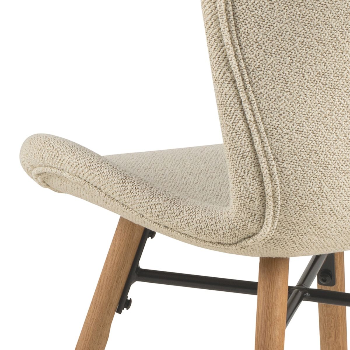 Batilda Dining Chairs With Cream Fabric And Oak Set Of 2 - Price Crash Furniture