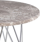 Prunus Round Side Table With Grey-Brown Marble Top - Price Crash Furniture