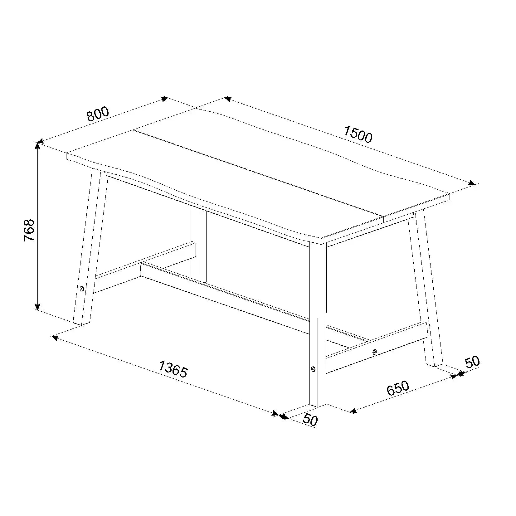 Corona Black Dining Table - live edge large dining table - Price Crash Furniture