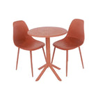 3 Piece Outdoor Garden Bistro Table & 2 x Chair Set Terracotta - Price Crash Furniture
