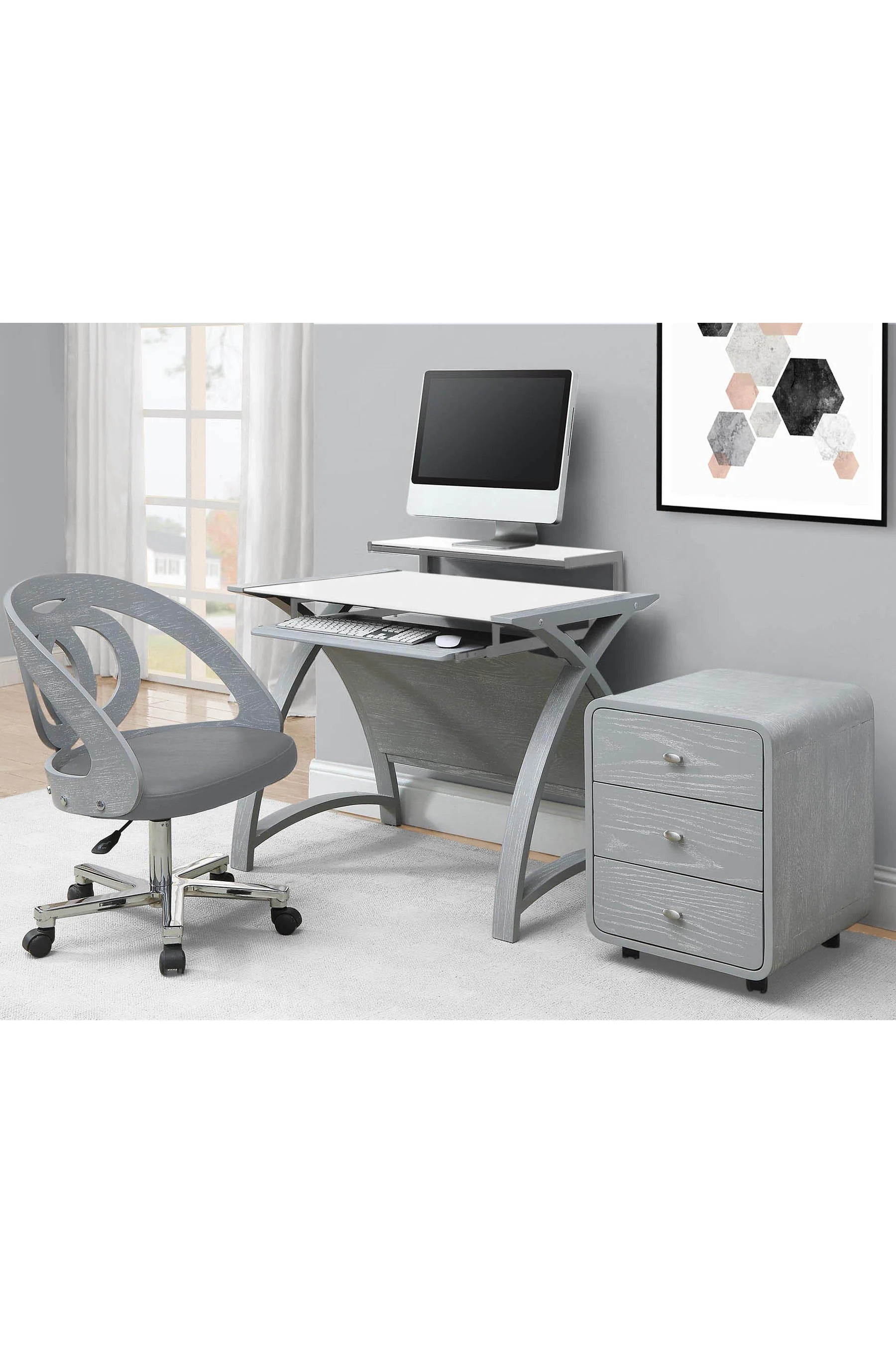 PC606 Helsinki Office Desk Chair in Grey by Jual - Price Crash Furniture