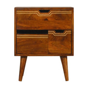 Multi Drawer Chestnut Bedside with Removeable Drawers - Price Crash Furniture
