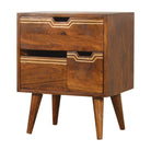 Multi Drawer Chestnut Bedside with Removeable Drawers - Price Crash Furniture