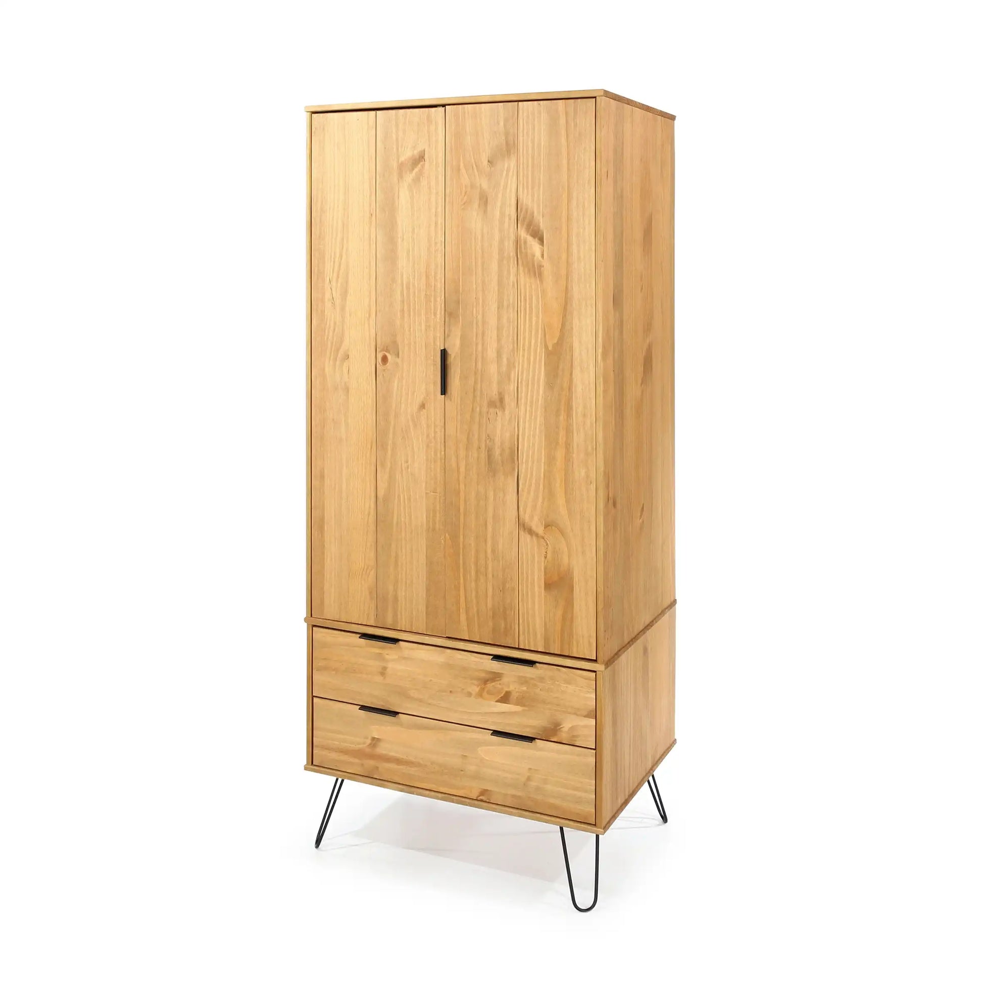 Core Products Augusta 2 Door 2 Drawer Tall Wardrobe in Pine - Price Crash Furniture