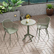 3 Piece Outdoor Garden Bistro Table & 2 x Armchair Set Green - Price Crash Furniture