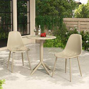 3 Piece Garden Outdoor Bistro Table & 2 x Chair Set Sand - Price Crash Furniture