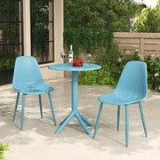 3 Piece Outdoor Garden Bistro Table & 2 x Chair Set Blue - Price Crash Furniture