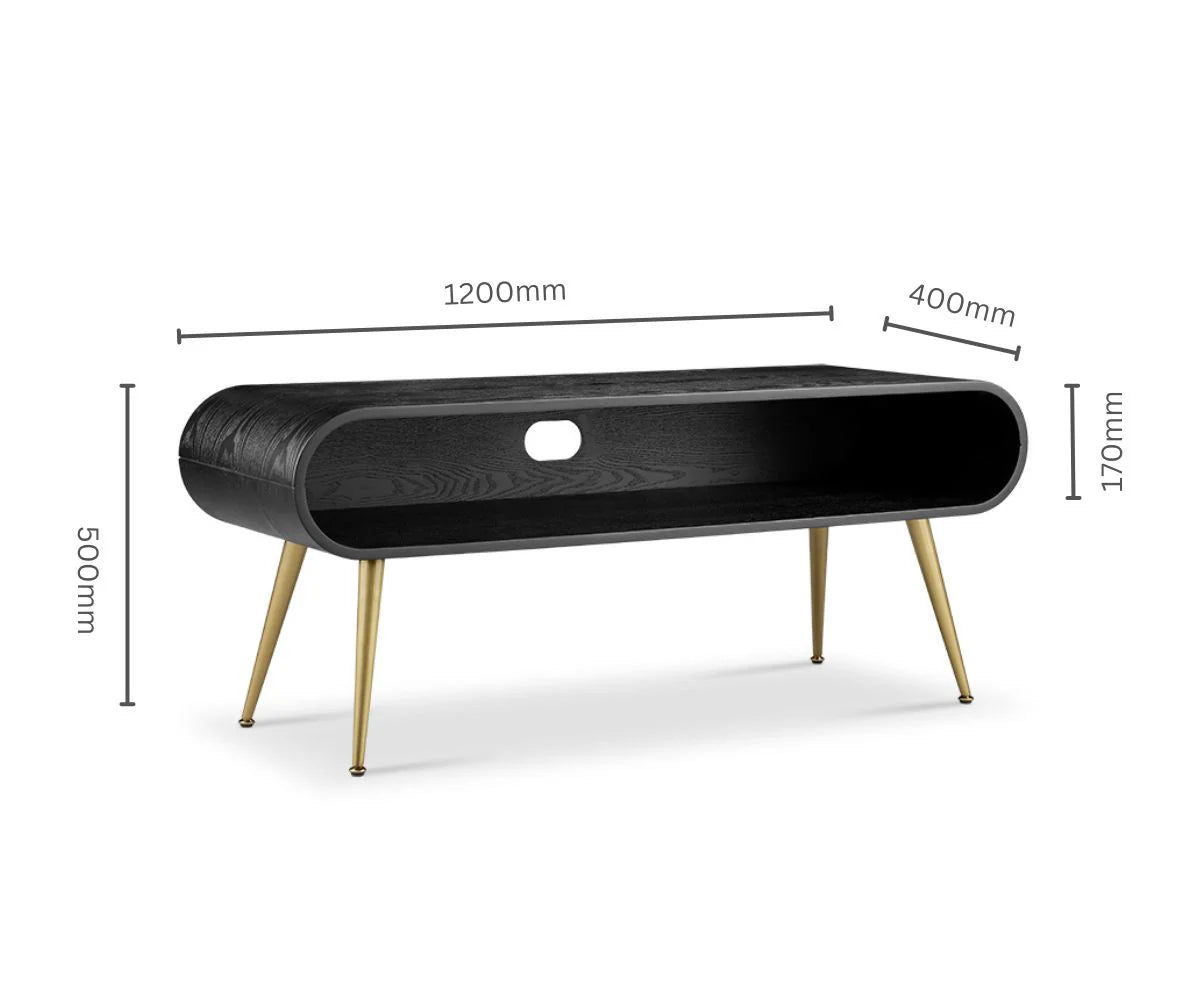 JF720 Auckland TV Stand Black & Brass by Jual - Price Crash Furniture