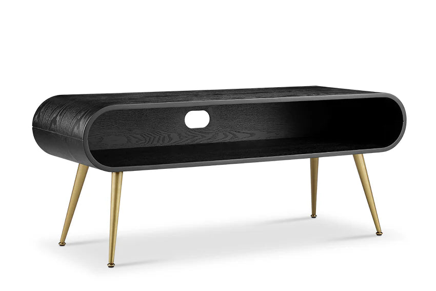 JF720 Auckland TV Stand Black & Brass by Jual - Price Crash Furniture