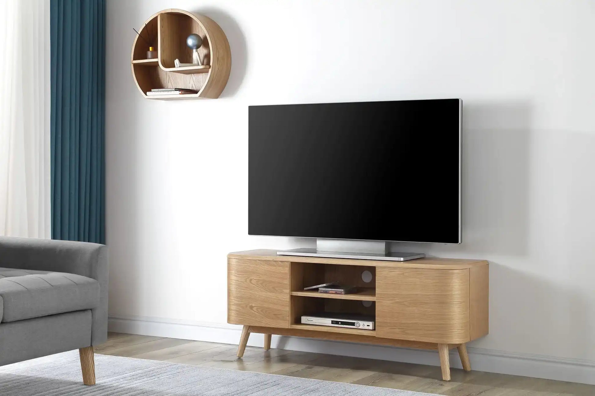 JF810 Oslo TV Stand in Oak by Jual Furnishings - Price Crash Furniture
