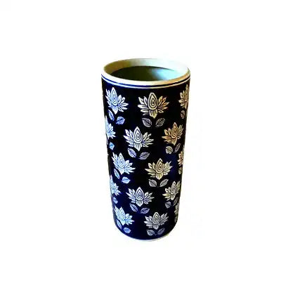 Blue With White Flower Umbrella Stand Vase - Price Crash Furniture