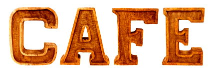 Hand Carved Wooden Embossed Letters Cafe - Price Crash Furniture