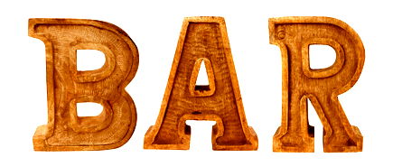 Hand Carved Wooden Embossed Letters Bar - Price Crash Furniture