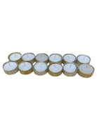 Silver And Gold Heart Pattern Tea Light Candles - Pack Of 12 - Price Crash Furniture