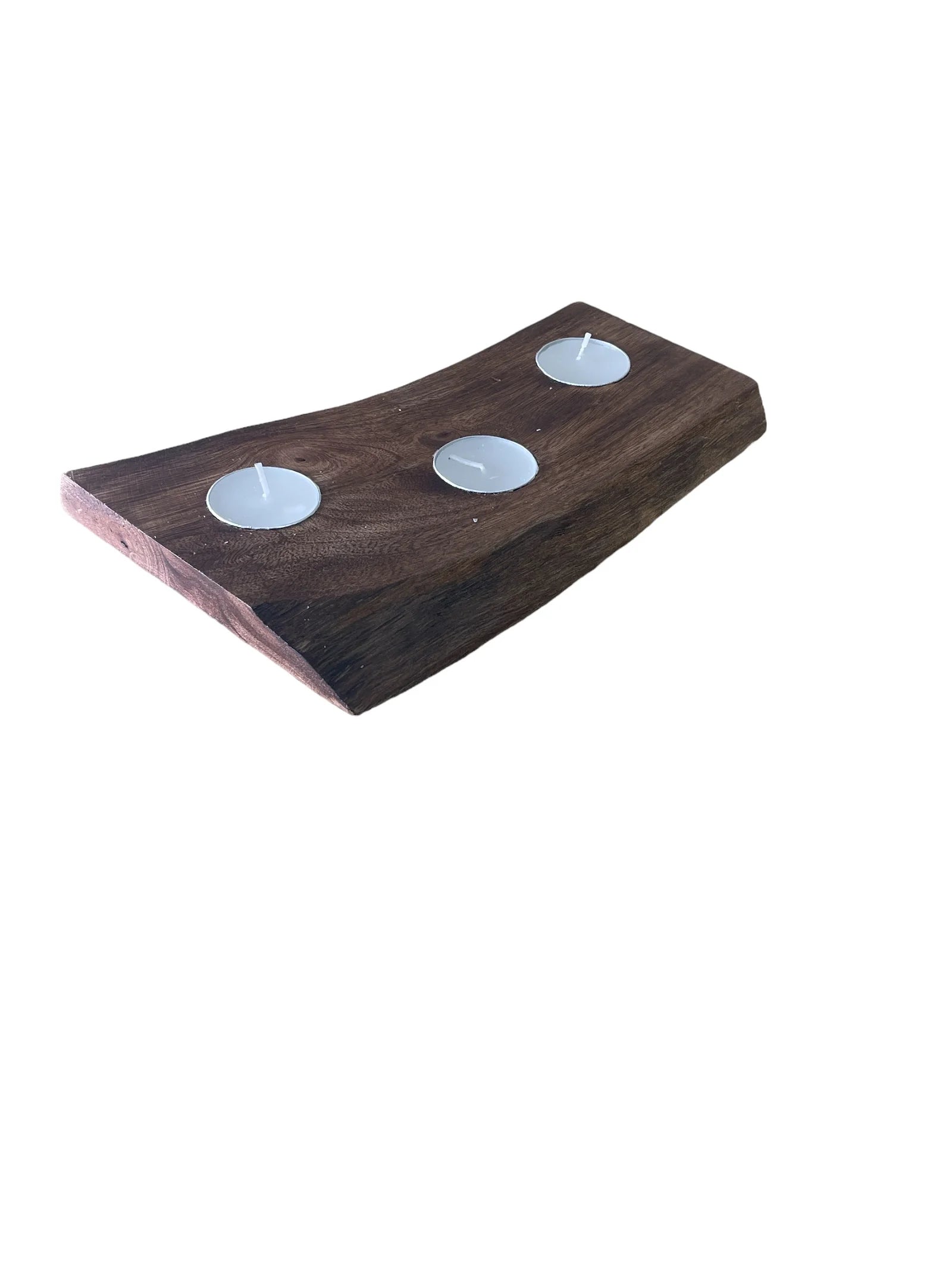 Short Mango Wood 3 Tea Light Holder 25cm - Price Crash Furniture