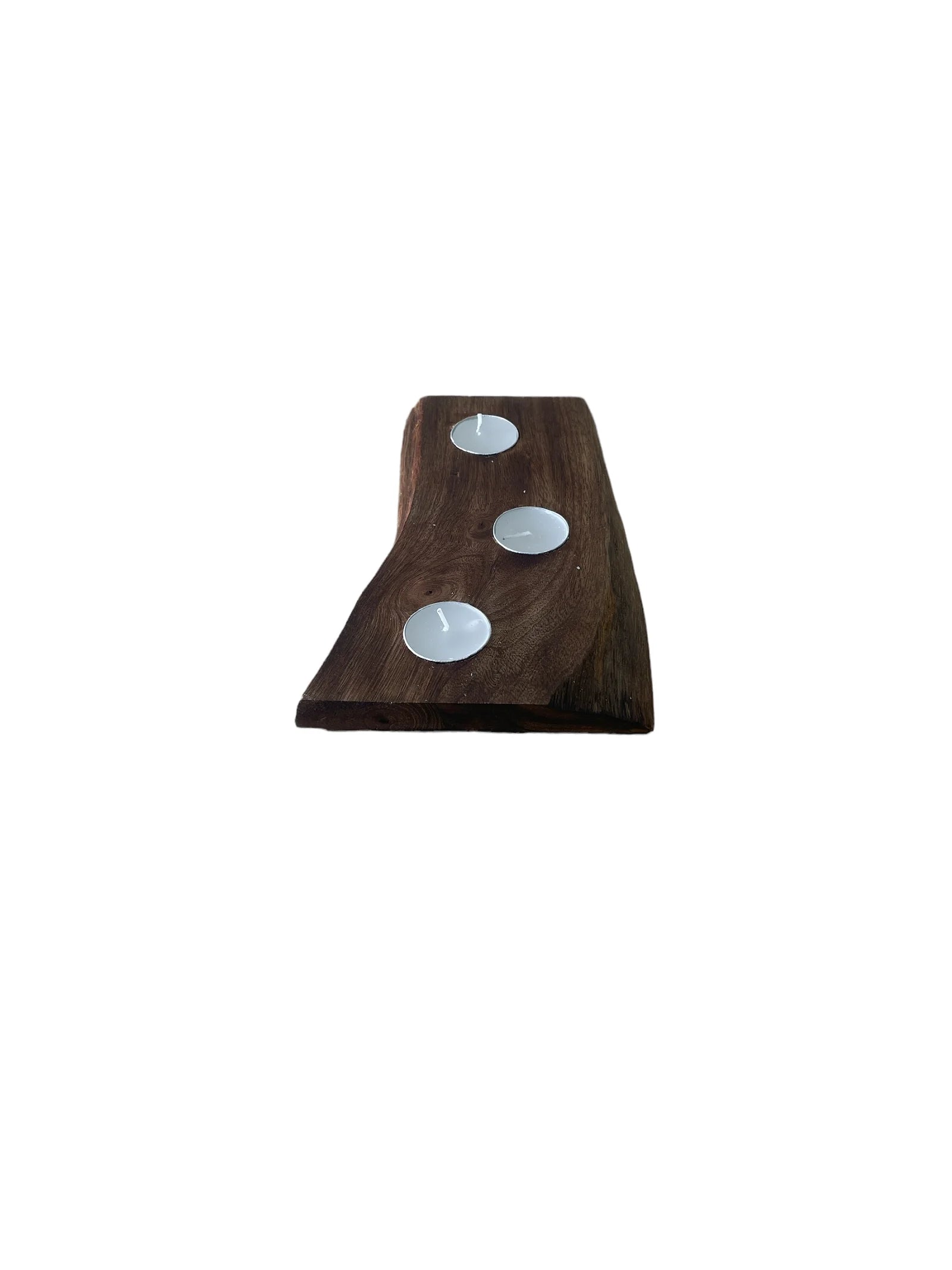 Short Mango Wood 3 Tea Light Holder 25cm - Price Crash Furniture