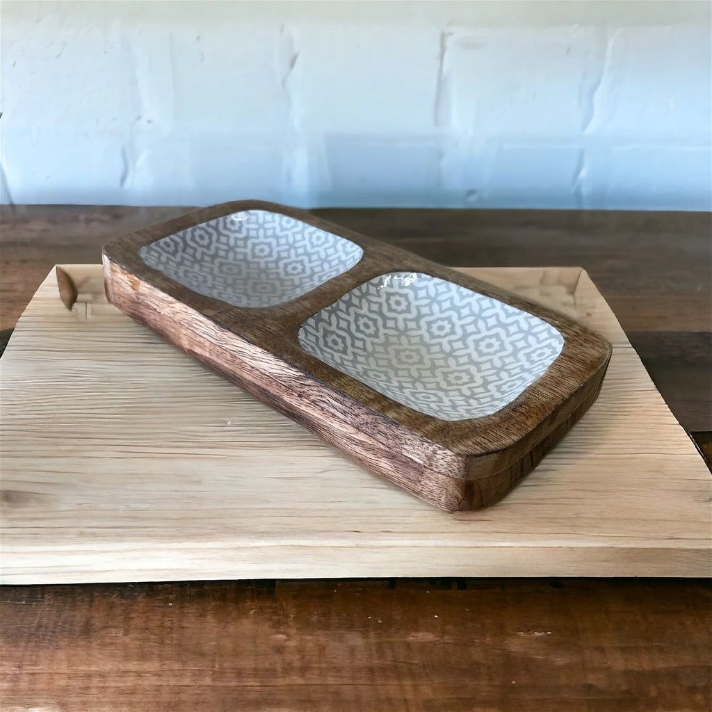 Wood Enamel Snack Bowls - Price Crash Furniture