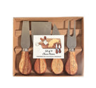 Set Of 4 Acacia Wood Cheese Knifes - Price Crash Furniture