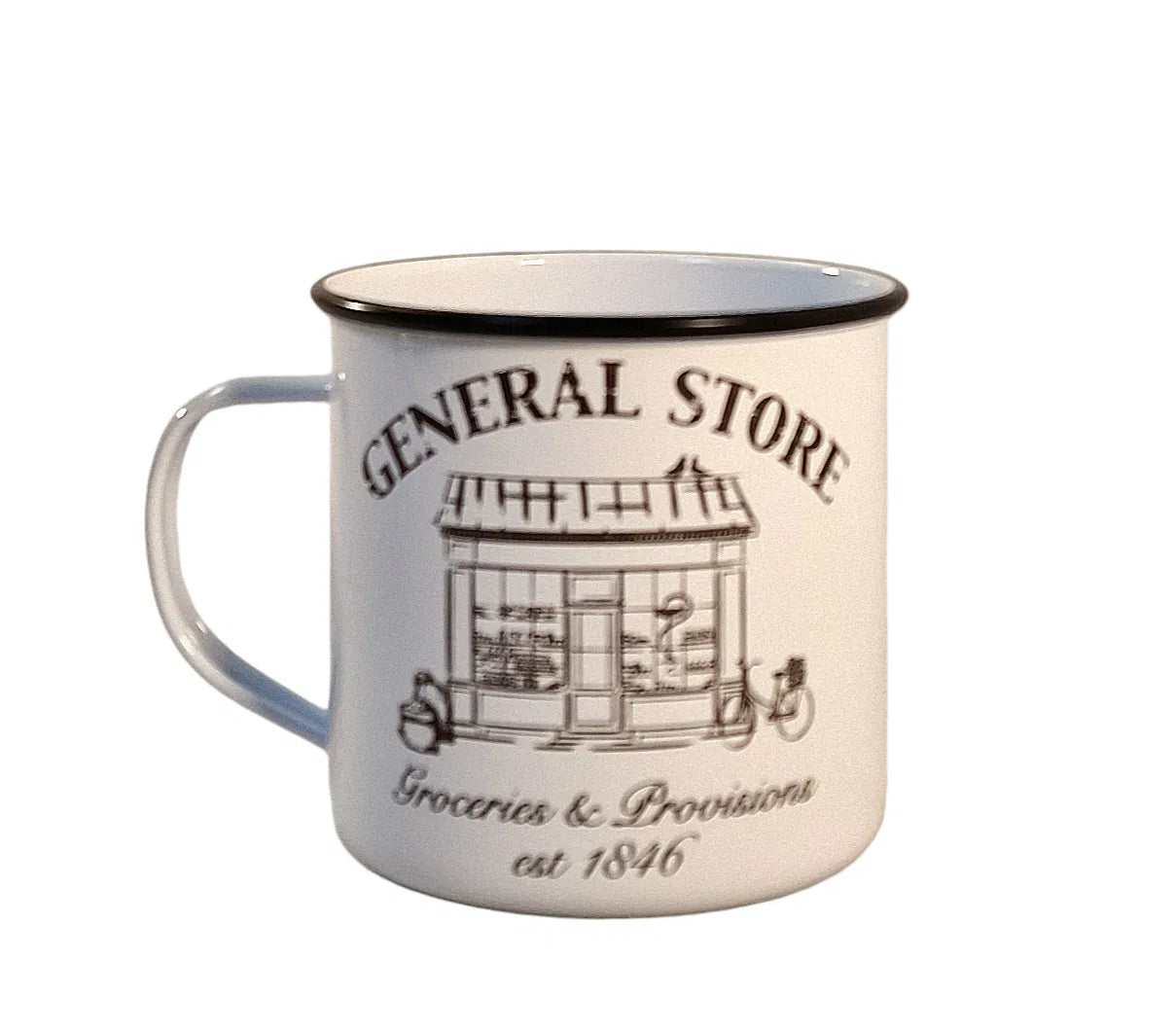 White General Store Retro Tin Mug - Price Crash Furniture