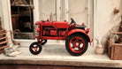 Red Metal Tractor Ornament 17cm - Price Crash Furniture