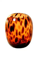Leopard Print Glass Vase 26cm - Price Crash Furniture