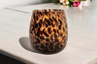 Leopard Print Glass Vase 13cm - Price Crash Furniture