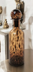 Leopard Print Design Glass Jar Bottle Style Ornament 52cm - Price Crash Furniture