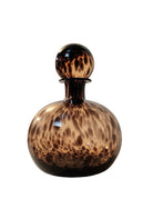 Leopard Design Round Glass Jar Or Bottle Ornament 27.5cm - Price Crash Furniture