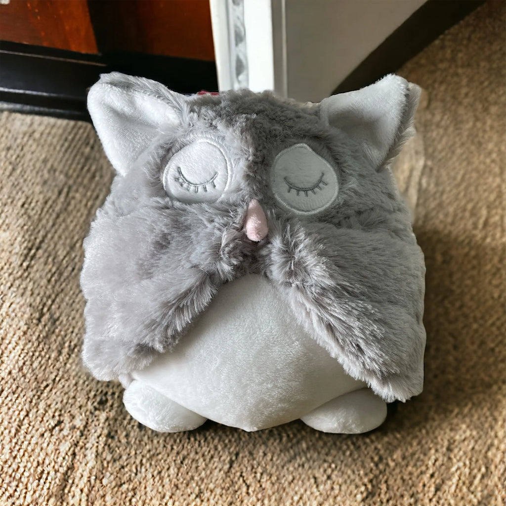 Grey Soft Owl Door Stop - Price Crash Furniture