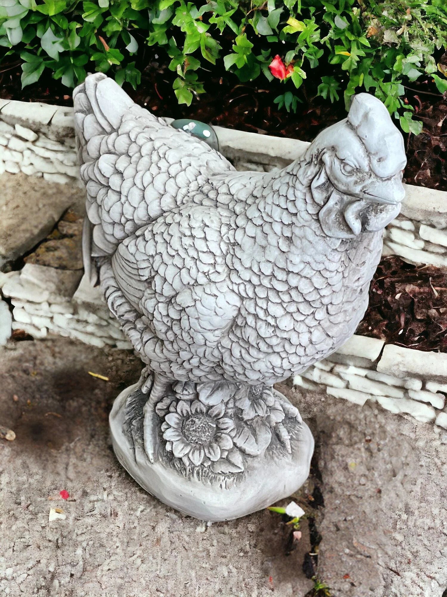 Stone Effect White Hen Statue - Price Crash Furniture