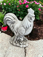 Stone Effect White Cockerel Statue - Price Crash Furniture