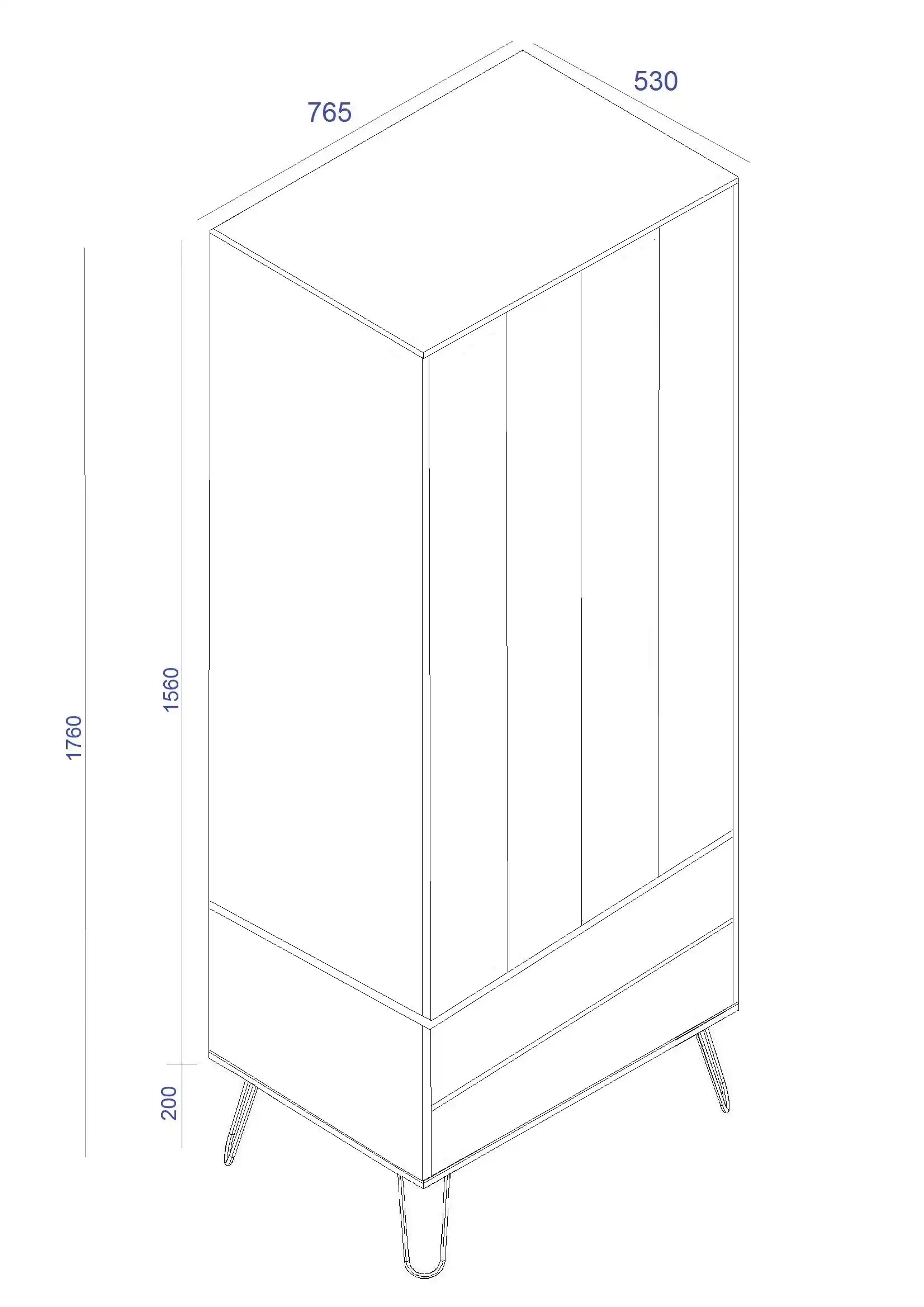 Core Products Augusta 2 Door 2 Drawer Tall Wardrobe in Pine - Price Crash Furniture