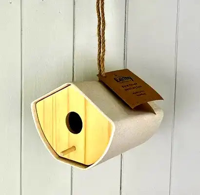 Earthy Natural Bamboo Japandi Birdhouse (16cm) - Price Crash Furniture