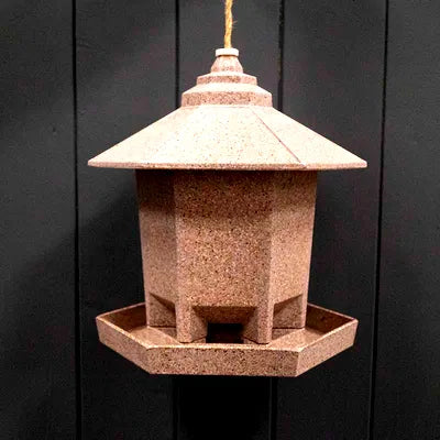 Earthy Deluxe Hexagonal Bird Feeder Nut Husk (21.6cm) - Price Crash Furniture