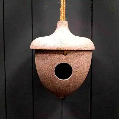 Earthy Nut Husks Hanging Acorn Birdhouse (18.7cm) - Price Crash Furniture