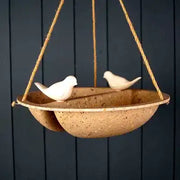 Earthy Coffee Husks Hanging Bird Bath And Feeder (27cm) - Price Crash Furniture