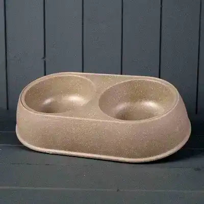 Earthy Large Duo Pet Bowl Made With Straw (31x18cm) - Price Crash Furniture