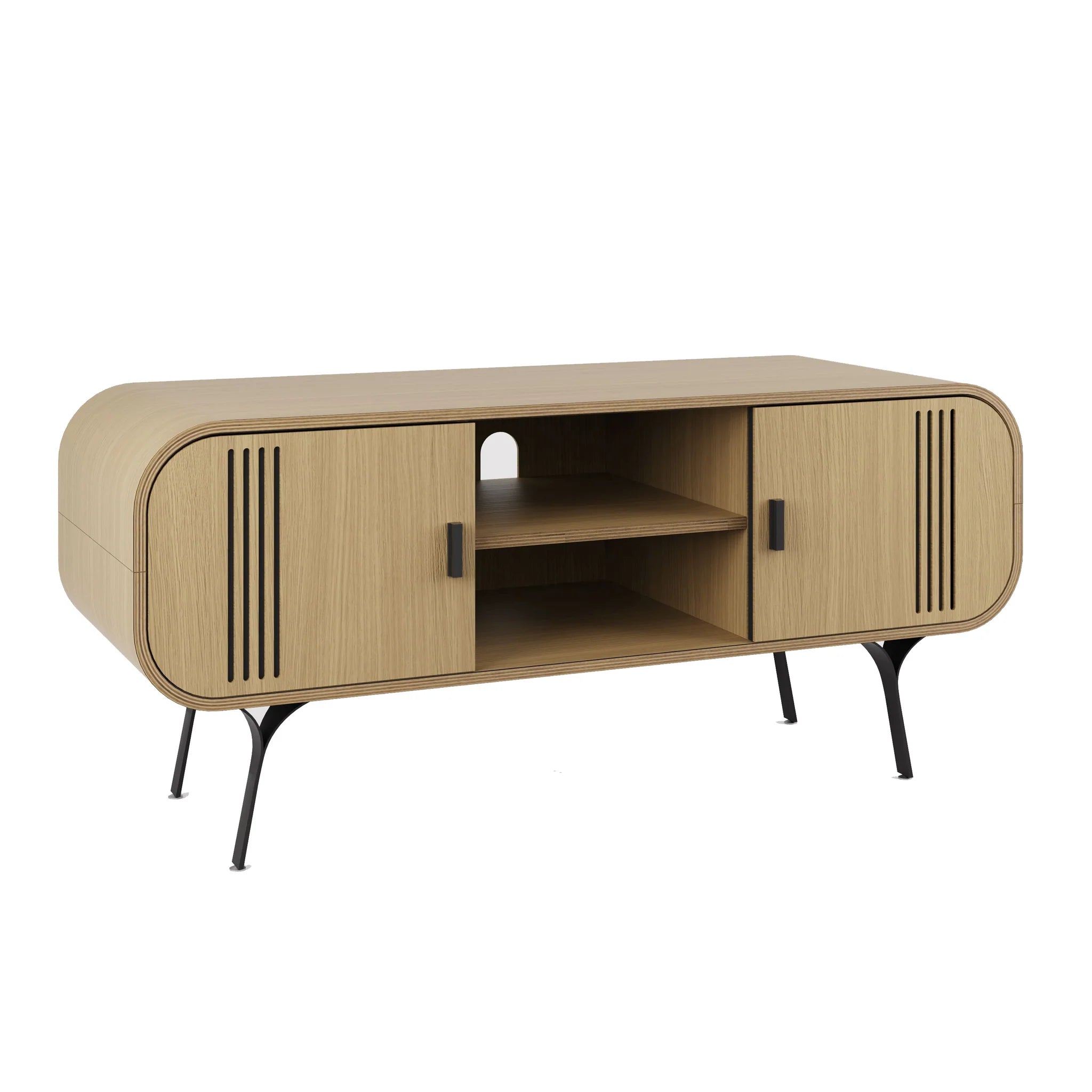 JF101 Milano TV Stand Cabinet Unit in Oak by Jual Furnishings - Price Crash Furniture