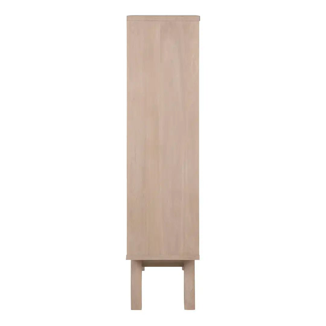 A - Line Display Cabinet with 2 Drawers and 2 Shelves in White Oak - Price Crash Furniture