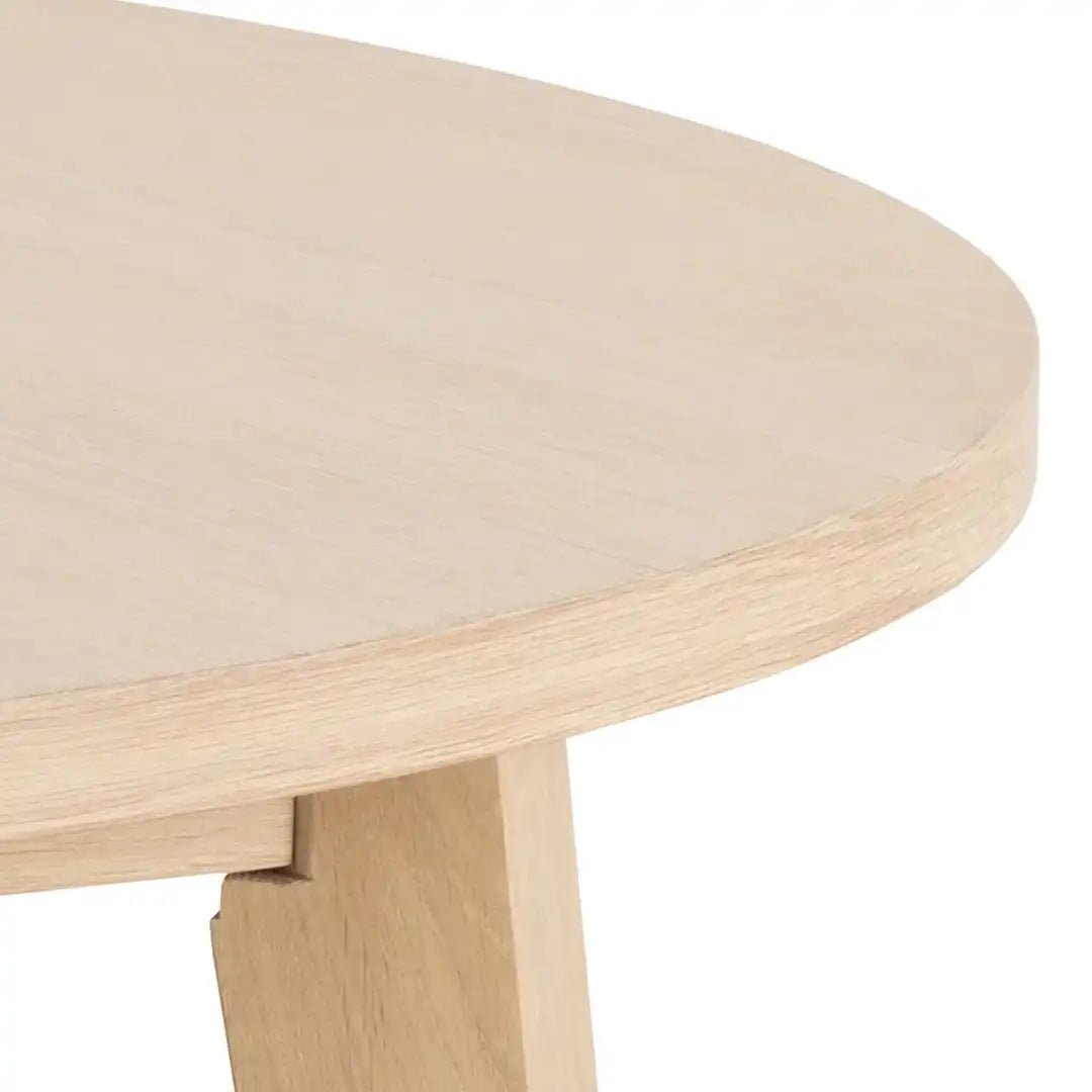 A - Line Round Dining Table in White Oak - Price Crash Furniture