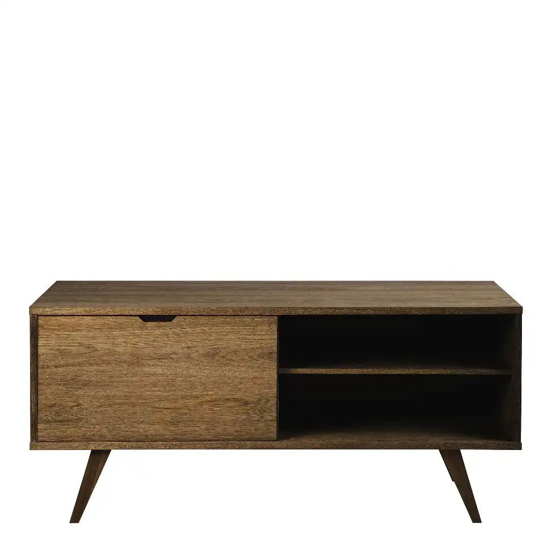 A - Line Sideboard with 4 Drawers and Sliding Door in Smoked Oak - Price Crash Furniture