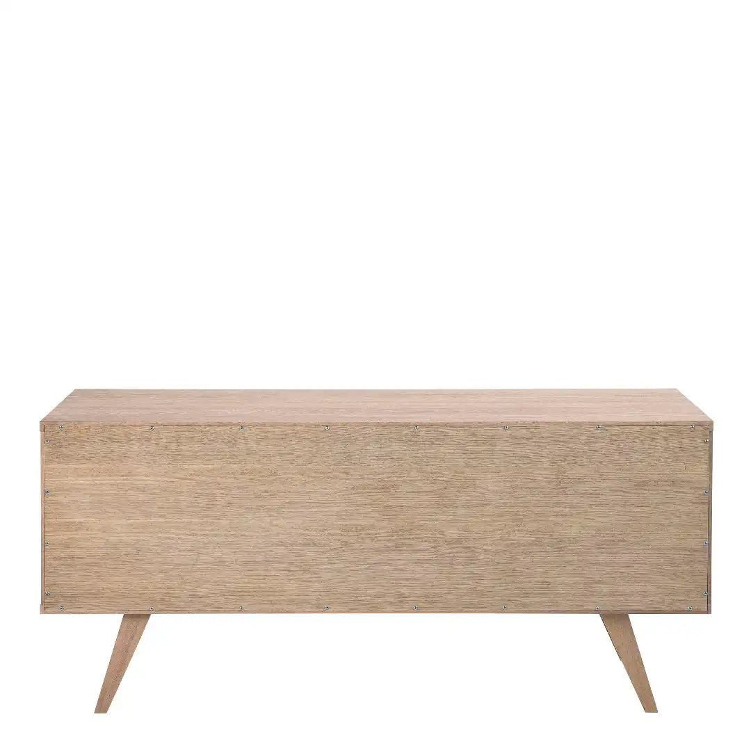 A - Line Sideboard with 4 Drawers and Sliding Door in White Oak - Price Crash Furniture