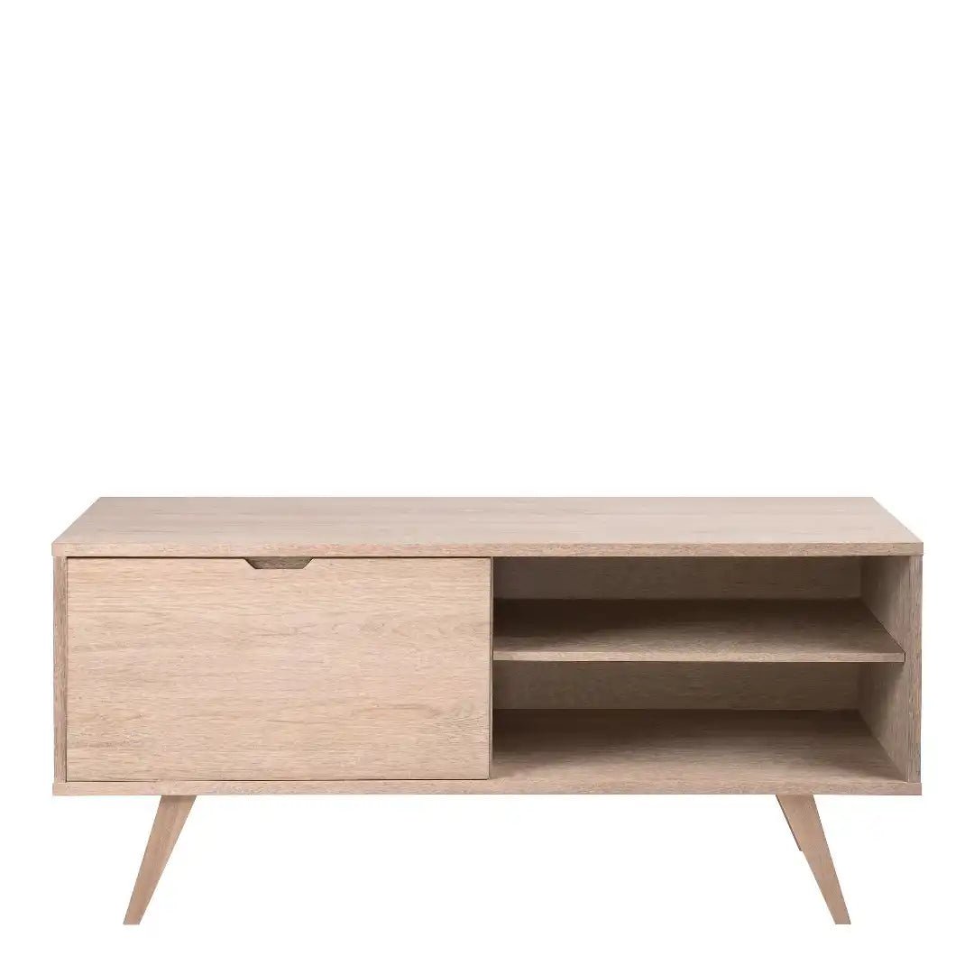 A - Line Sideboard with 4 Drawers and Sliding Door in White Oak - Price Crash Furniture