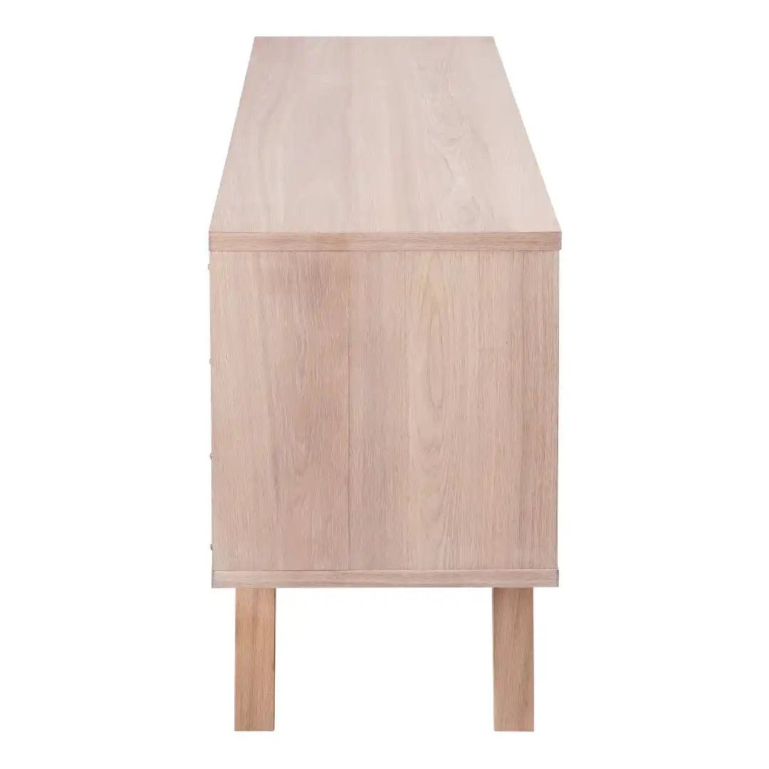 A - Line Sideboard with 4 Drawers and Sliding Door in White Oak - Price Crash Furniture