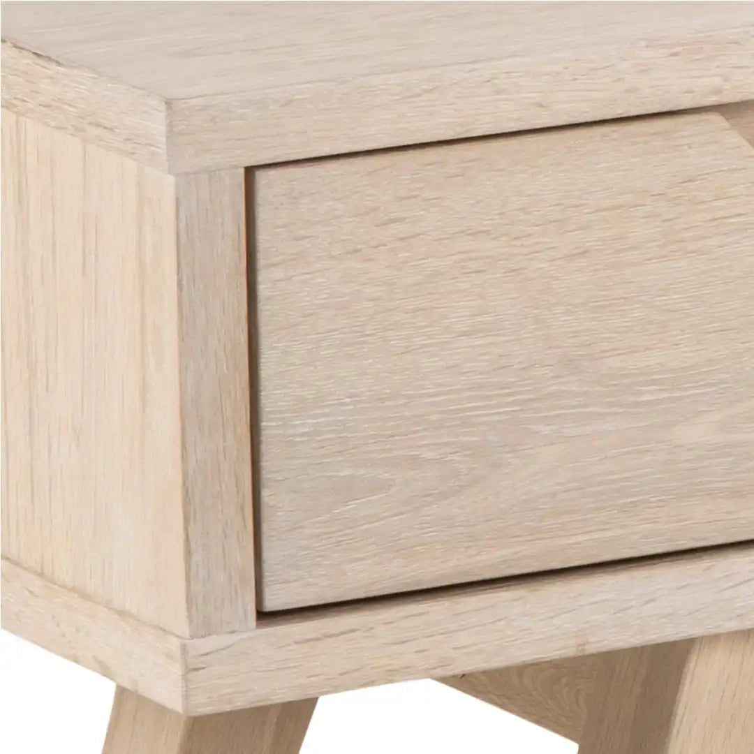 A - Line TV Unit with 2 Drawers in White Oak - Price Crash Furniture